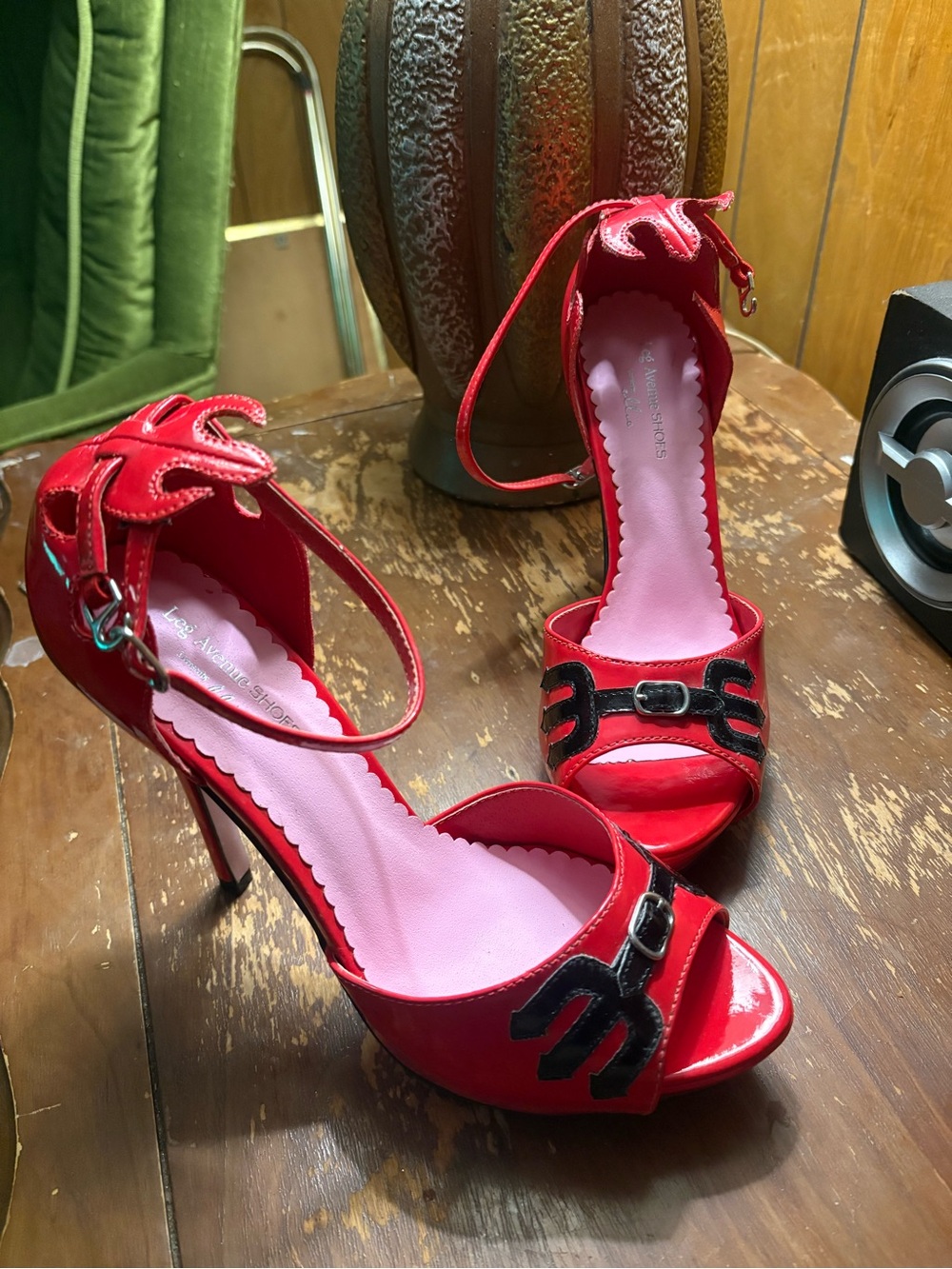 Y2K Red Women's Devil Ankle-Strap High Heel Sandals - Leg Avenue